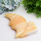 8.0" Huge Orange Calcite Moon Face and Rose Crystal Carving Free Form Bulk Wholesale