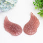 4.0" Mixed Crystal Pair of Wings Carving with Metal Display Stand Bulk Wholesale