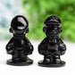 2.6" Black Obsidian Mario Crystal Carving