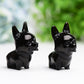 2.2" Black Obsidian Dog Crystal Carving