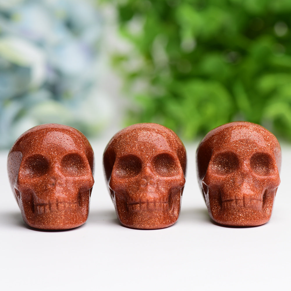 2.0" Golden Sandstone Skull Crystal Carving