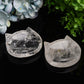 2.0"-3.5" Clear Quartz Cat Head Bowl Crystal Carving Bulk Wholesale