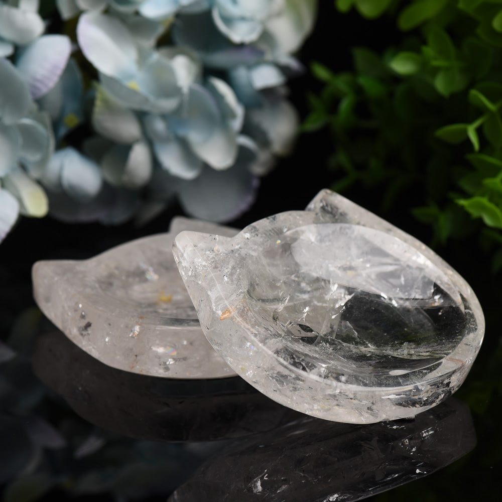 2.0"-3.5" Clear Quartz Cat Head Bowl Crystal Carving Bulk Wholesale