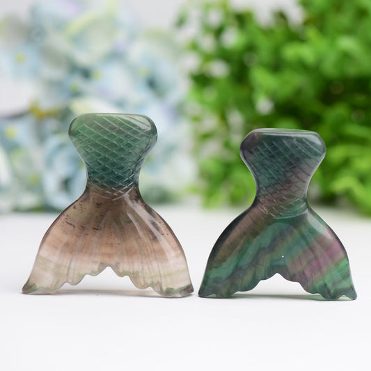 2.8" Fluorite Fish Tail Crystal Carving