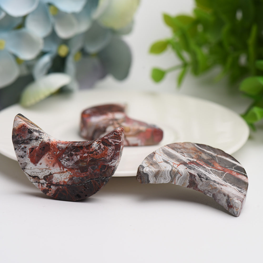 1.8" Mexican Onyx Moon Crystal Carving Bulk Wholesale