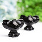 1.7" Black Obsidian Stitch Crystal Carving