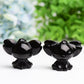 1.7" Black Obsidian Stitch Crystal Carving