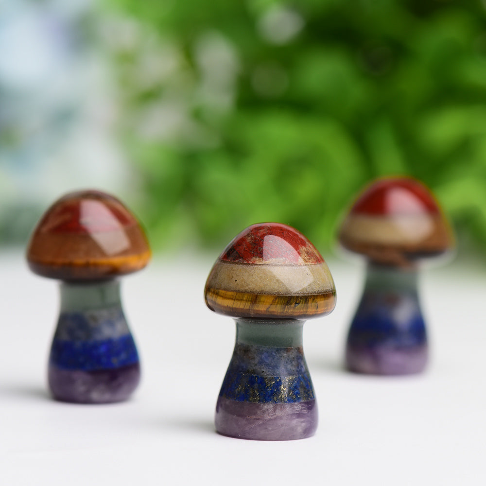 1.3" Chakra Mushroom Crystal Carving