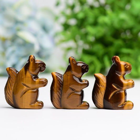 2.0" Tiger's Eye Squirrel Crystal Carving