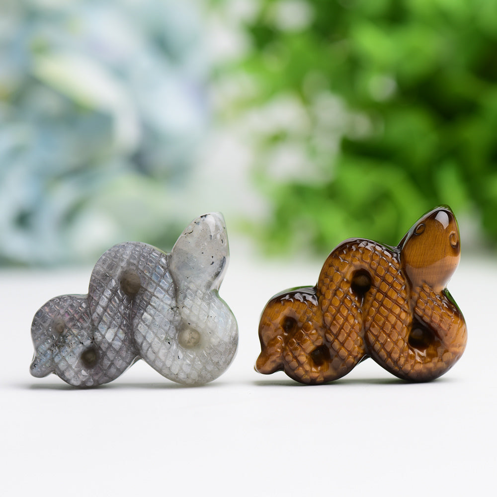 1.7" Snake crystal Carvings