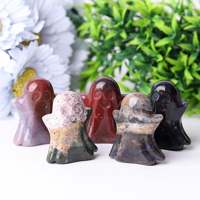 1.8" Ocean Jasper Ghost Crystal Carvings for Halloween Crystal wholesale suppliers