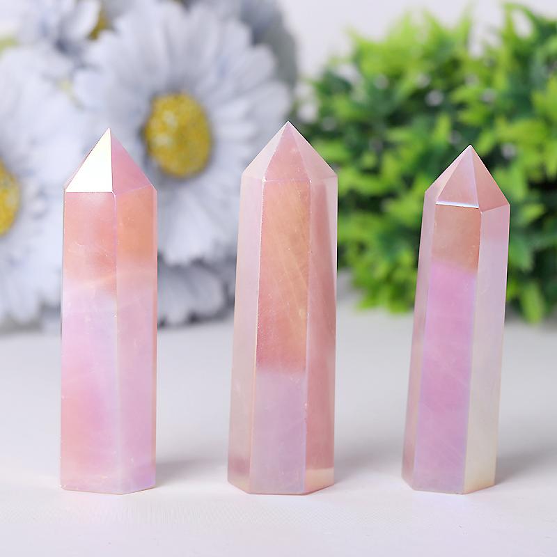 Wholesale Aura Rose Quartz Points for Collection Crystal wholesale suppliers