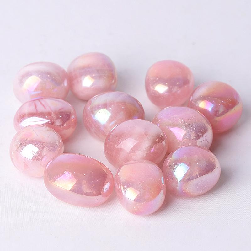 0.1kg Aura Rose Quartz Tumbles Crystal wholesale suppliers