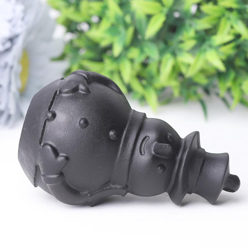 3.7" Black Obsidian Snowman Crystal Carvings Crystal wholesale suppliers