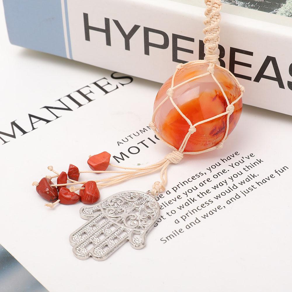 Straw Rope Wrapped Carnelian Stone Adjustable Necklace Crystal wholesale suppliers