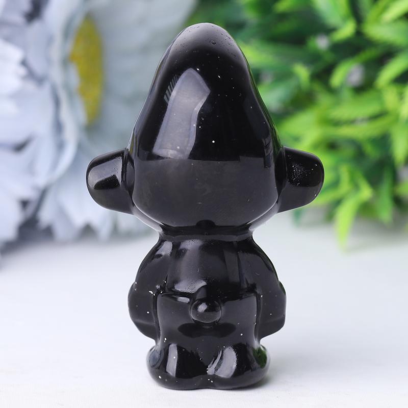 2.5" Black Obsidian Smurfs Crystal Carvings Crystal wholesale suppliers