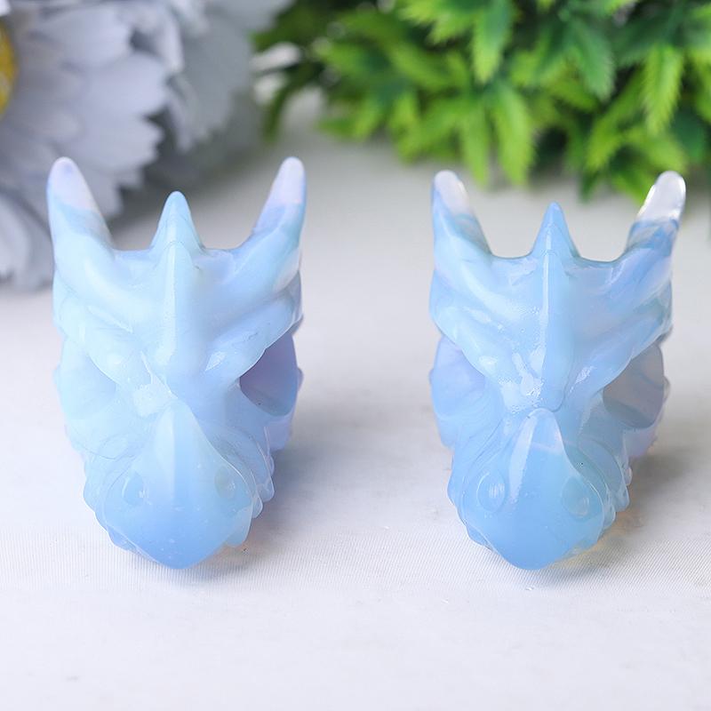 2.7" Blue Opalite Dragon Head Crystal Carvings Crystal wholesale suppliers