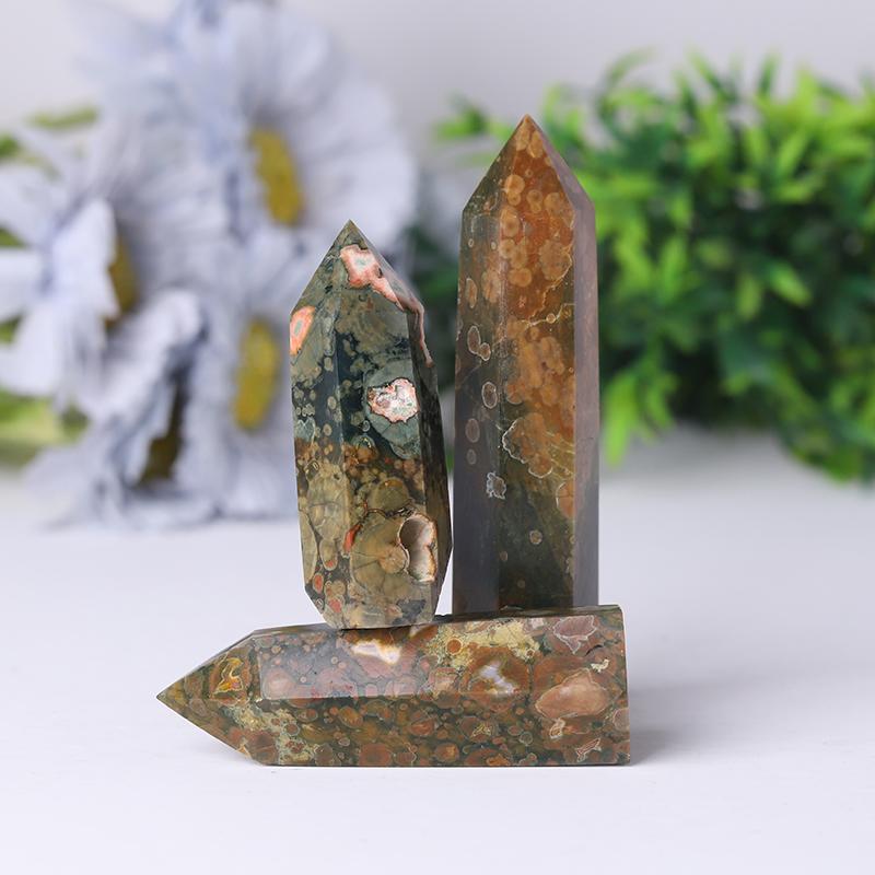 Hotsale Natural Rainforest Jasper Point Healing Crystal Tower Crystal wholesale suppliers