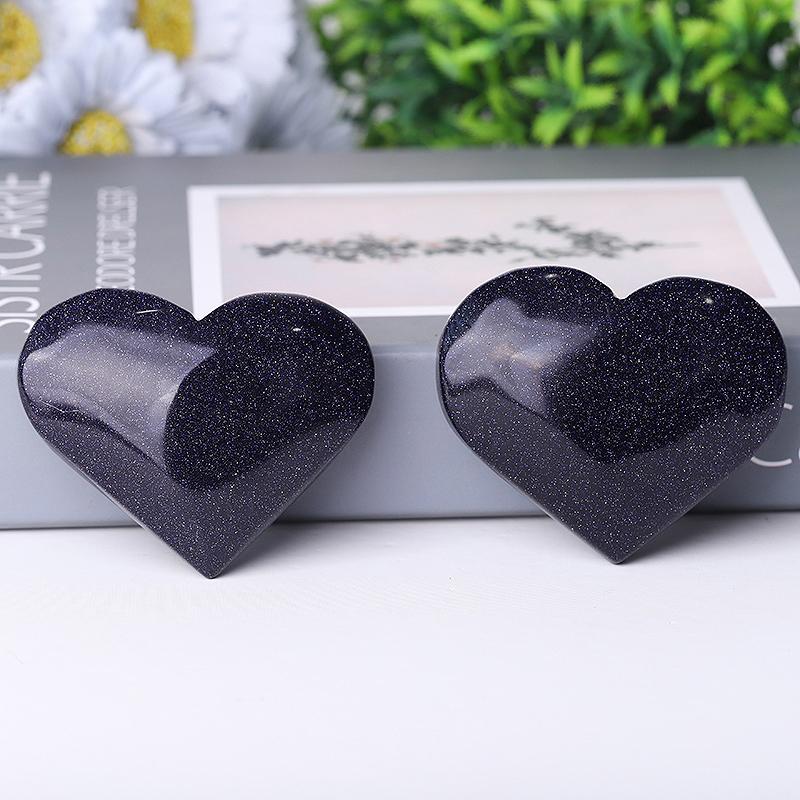 2.5-3.0" Blue Sandstone Heart Shape Crystal Carvings Crystal wholesale suppliers