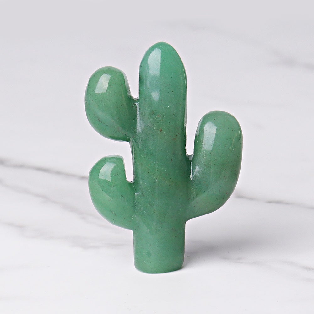 3.1" Green Aventurine Cactus Crystal Carvings Crystal wholesale suppliers