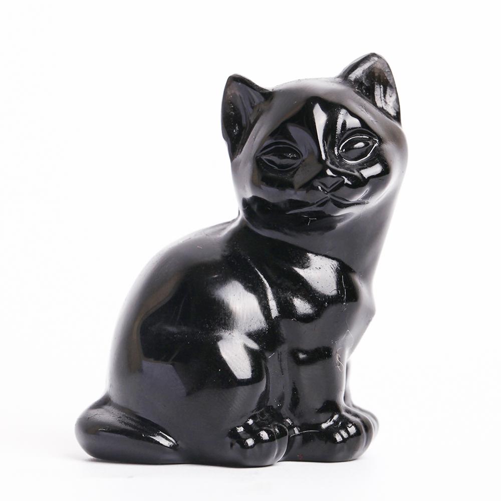 Black Obsidian Crystal Carving Cat Crystal wholesale suppliers