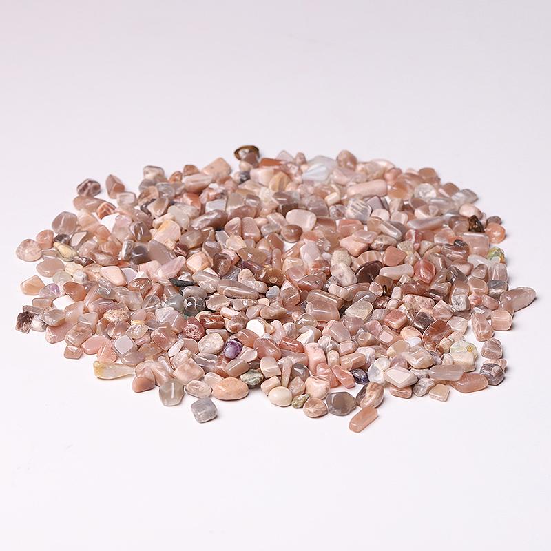 0.1kg 7-9mm Peach Moonstone Chips Crystal Chips for Decoration Crystal wholesale suppliers