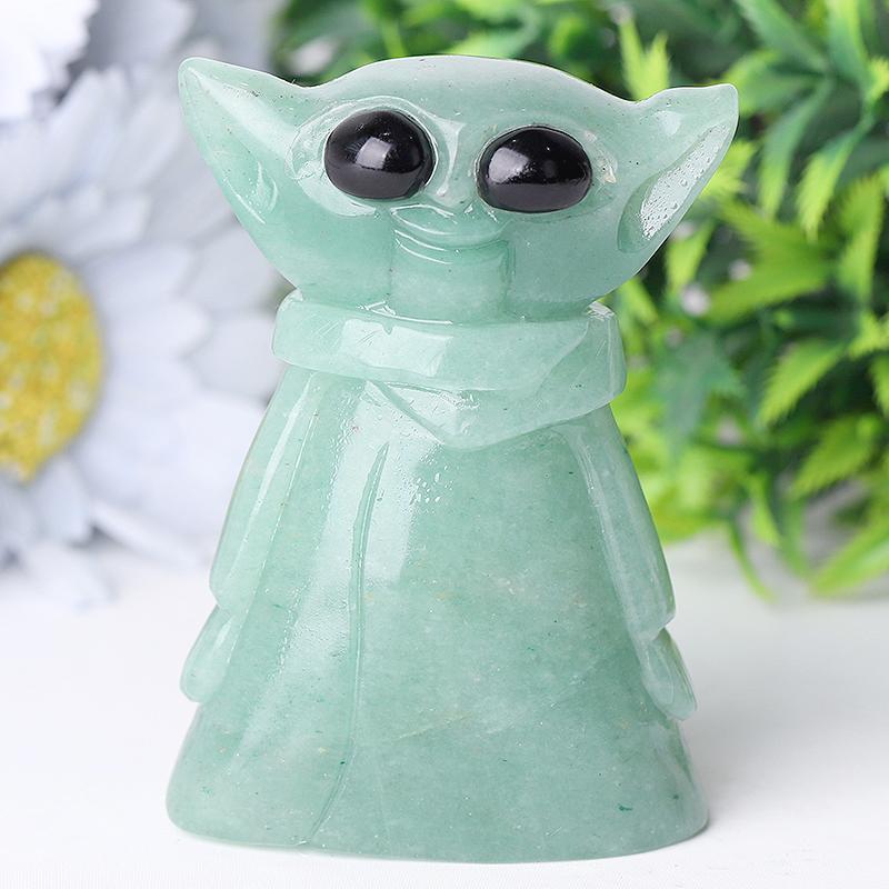 3" Green Aventurine Baby Yoda Master Crystal Carvings Crystal wholesale suppliers