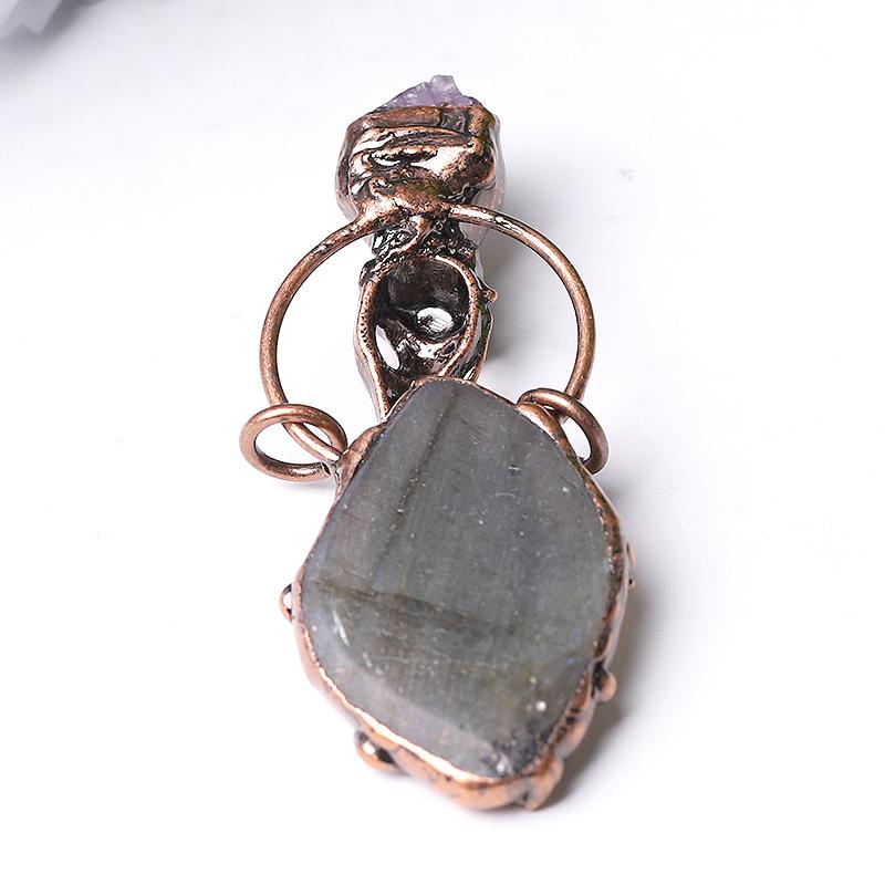 2.5" Labradorite with Amethyst Pendant for Jewelry DIY Crystal wholesale suppliers