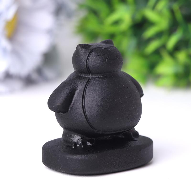 2" Black Obsidian Snorlax Crystal Carvings Crystal wholesale suppliers