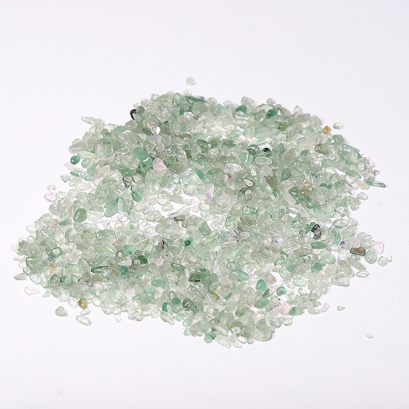 0.1kg Different Size Natural Green Strawberry Quartz Chips Crystal Chips for Decoration Crystal wholesale suppliers