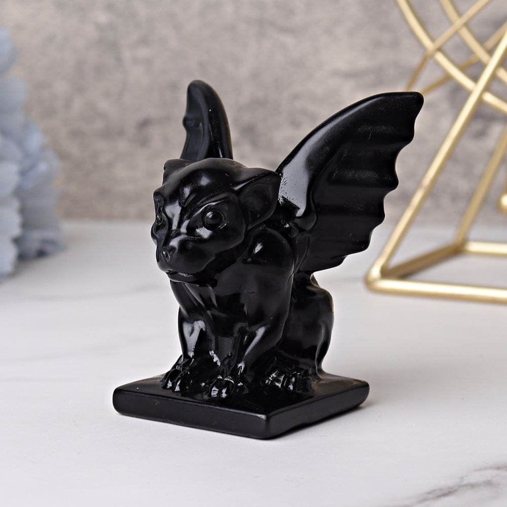 3" Black Obsidian Gargoyle Crystal Carvings Crystal wholesale suppliers