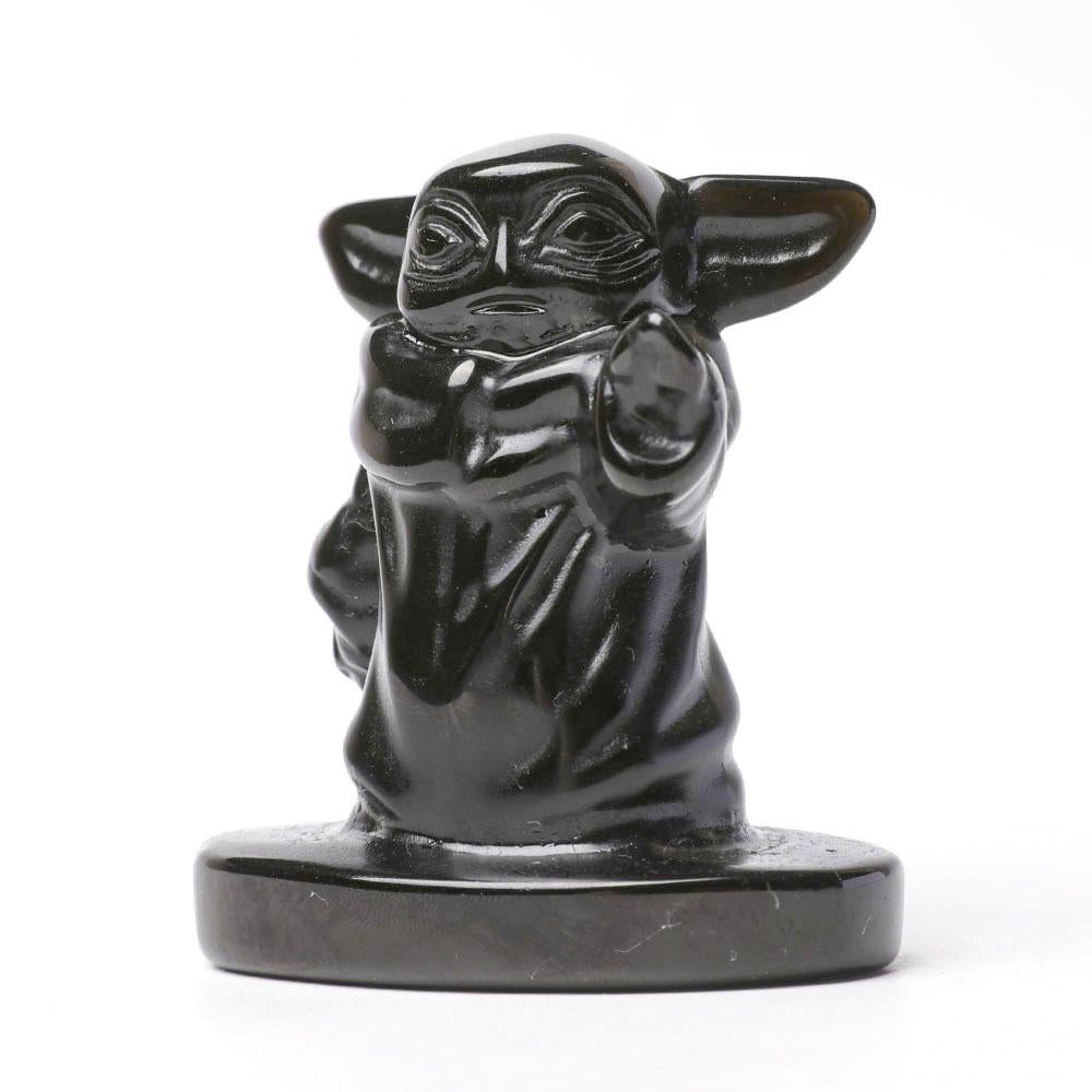 Black Obsidian Master Yoda Crystal Carvings Crystal wholesale suppliers