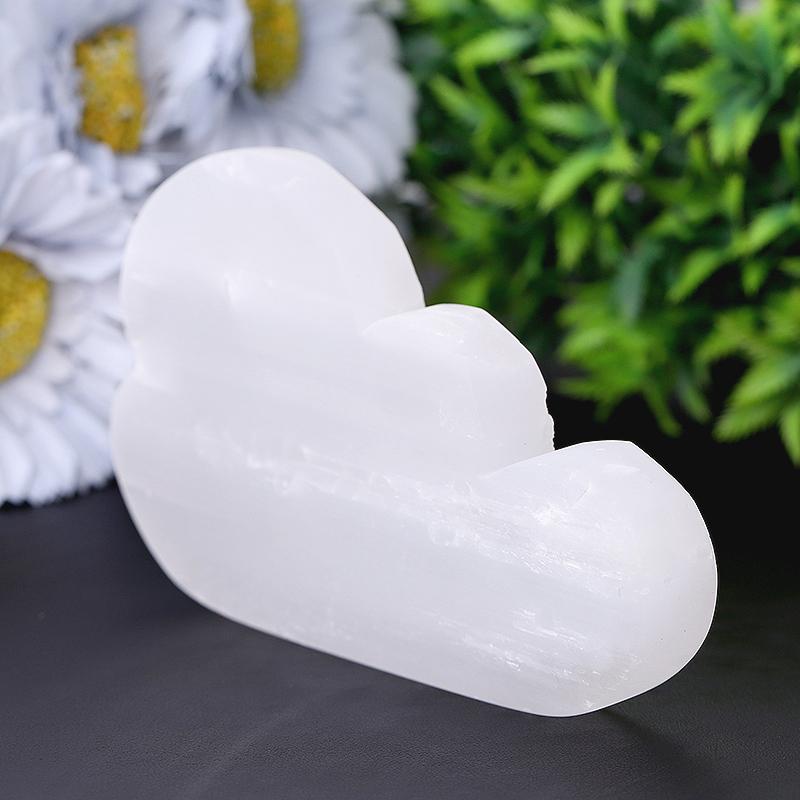 5" Cloud Shape Selenite Carving