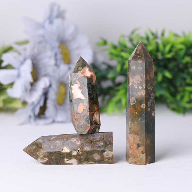 Hotsale Natural Rainforest Jasper Point Healing Crystal Tower Crystal wholesale suppliers