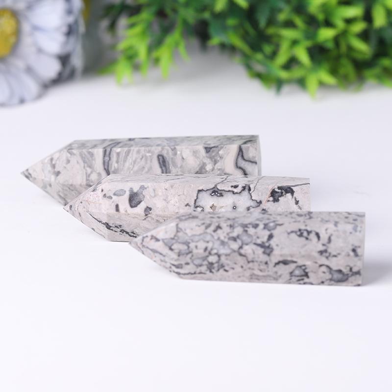 Wholesale Natural Picasso Jasper Point Crystal Tower Healing Stone for Feng Shui Decoration Crystal wholesale suppliers