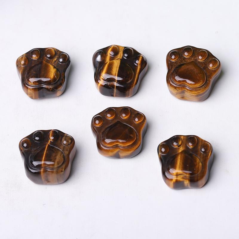 0.7" Tiger Eye Cat Paw Crystal Carvings Crystal wholesale suppliers