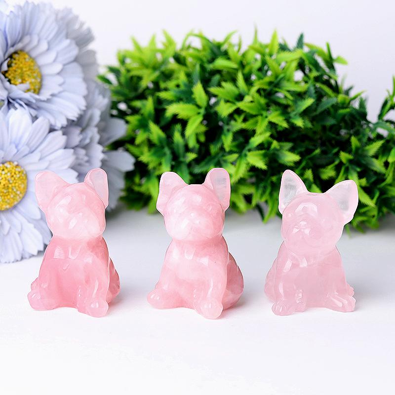 Rose Quartz Dog Crystal Carvings Crystal wholesale suppliers