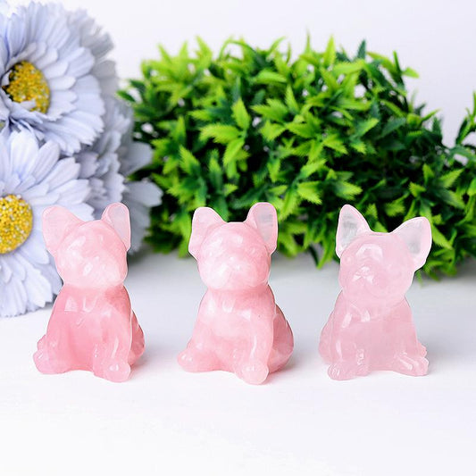 Rose Quartz Dog Crystal Carvings Crystal wholesale suppliers