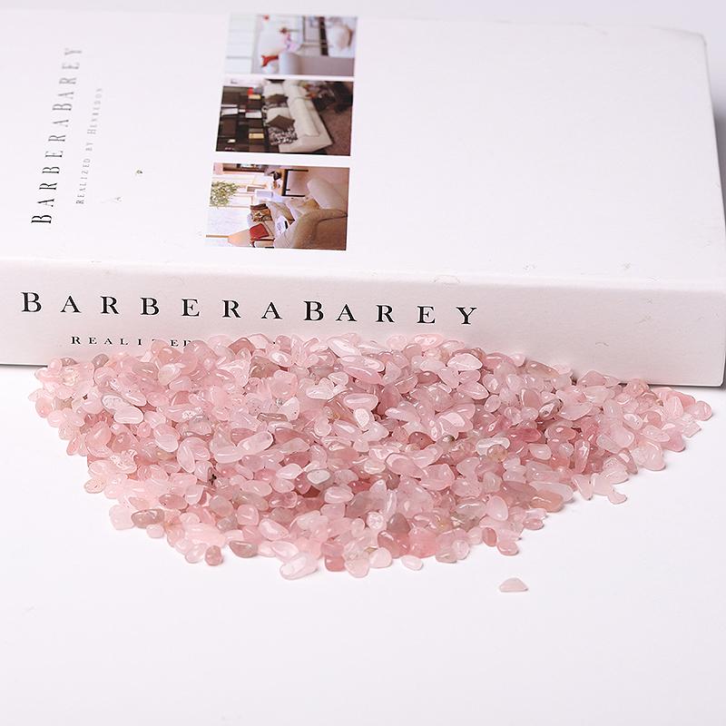 0.1kg Different Size High Quality Natural Rose Quartz Chips Crystal Chips for Decoration Crystal wholesale suppliers