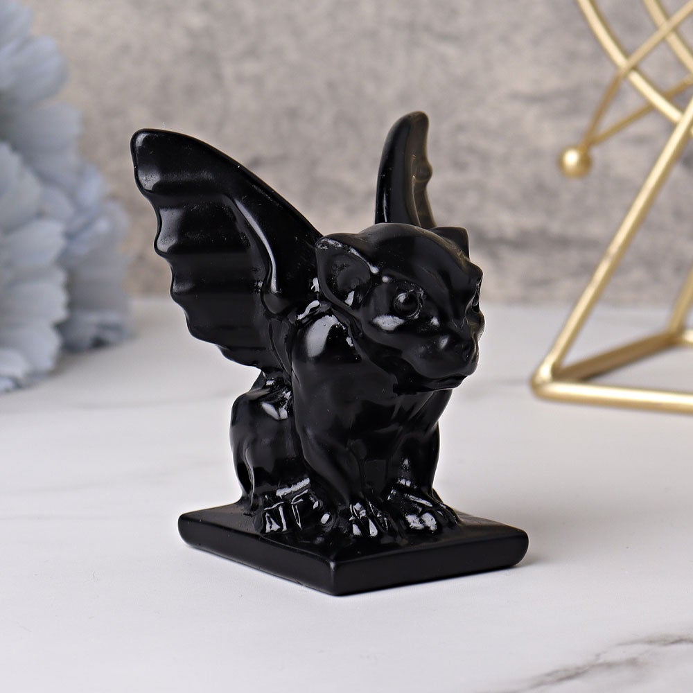 3" Black Obsidian Gargoyle Crystal Carvings Crystal wholesale suppliers