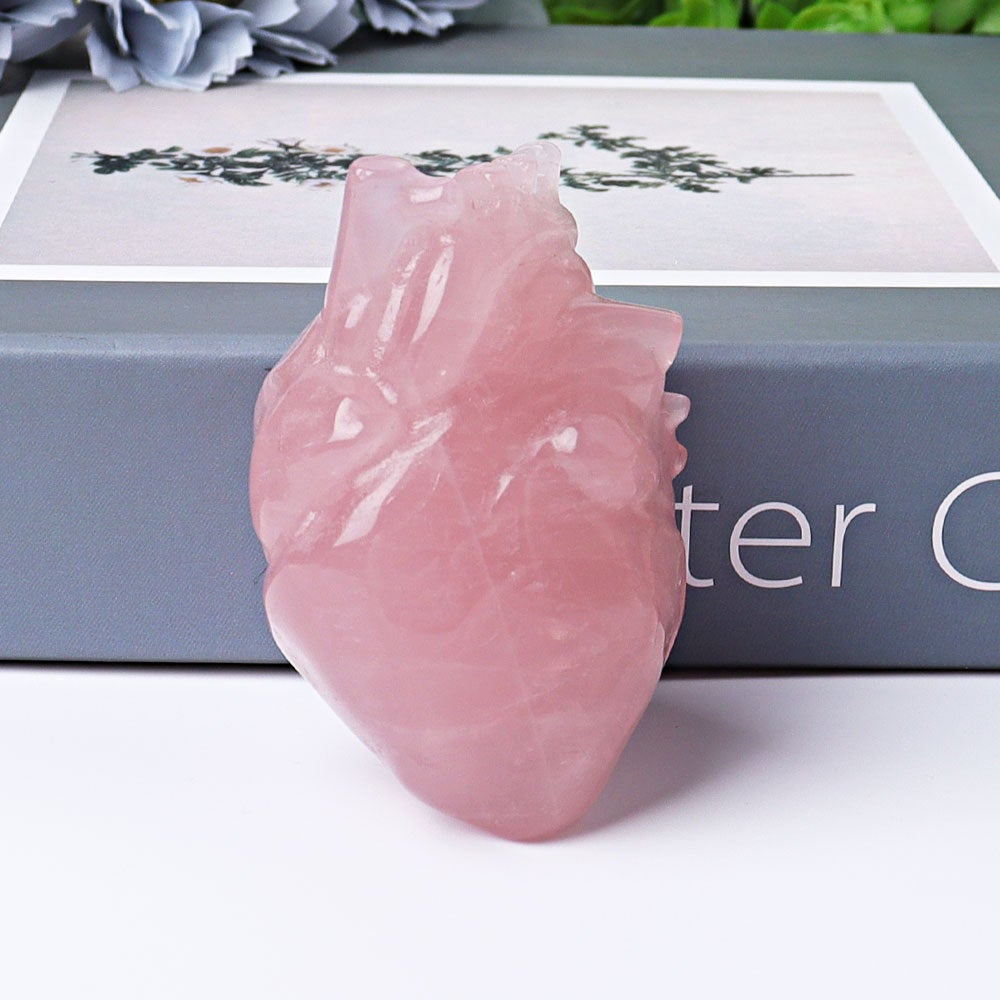 2.6" Rose Quartz Heart Crystal Carvings Crystal wholesale suppliers