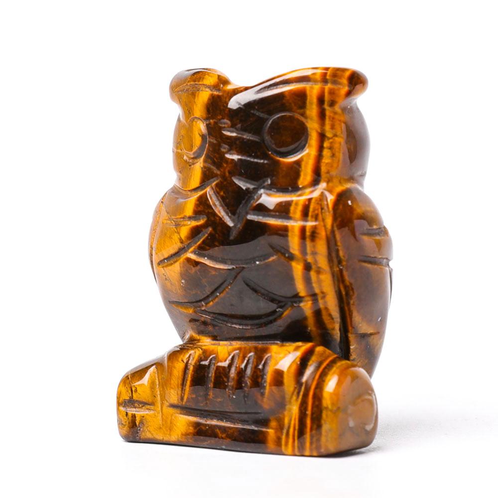 2.0" Tiger Eye Owl Figurine Crystal Carvings Crystal wholesale suppliers