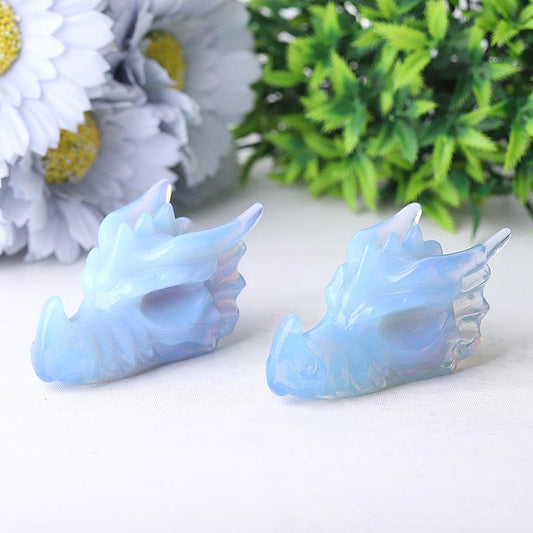 2.7" Blue Opalite Dragon Head Crystal Carvings Crystal wholesale suppliers