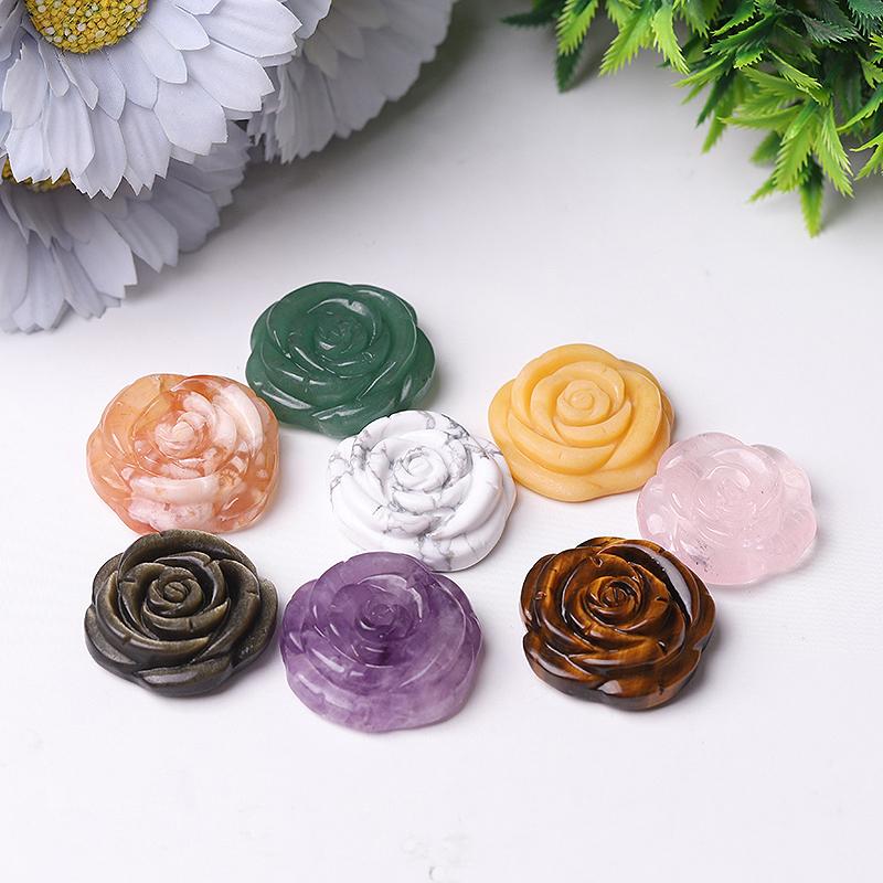 1.2" Rose Flower Crystal Carvings Crystal wholesale suppliers