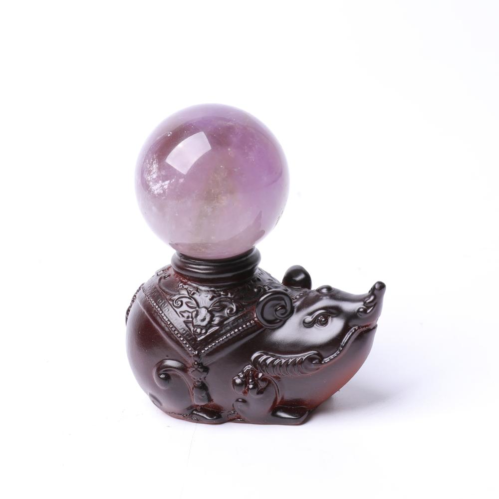 Resin Lucky Mouse Statue Stand