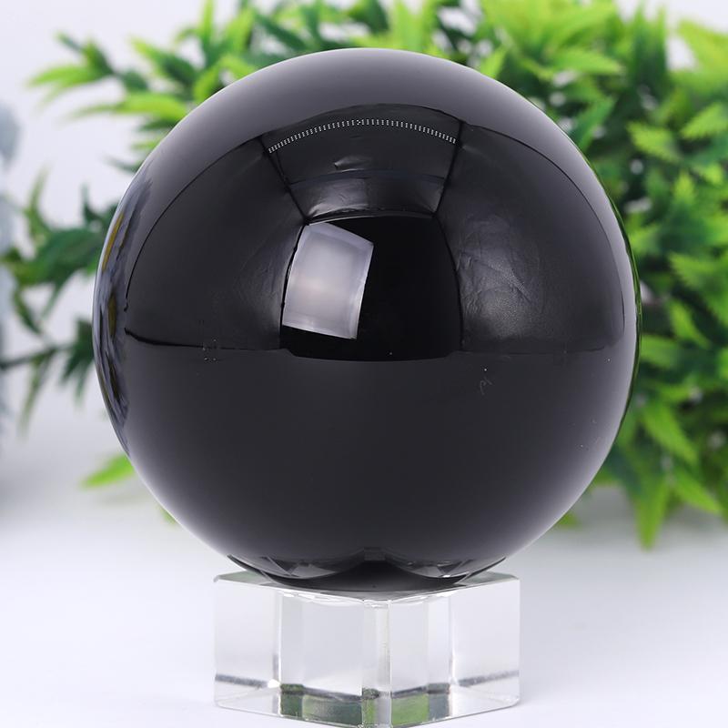 2.0"-4.0" Black Obsidian Sphere Crystal wholesale suppliers