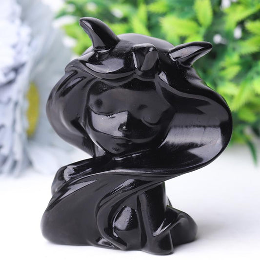 3.3" Black Obsidian Devil Crystal Carvings Crystal wholesale suppliers