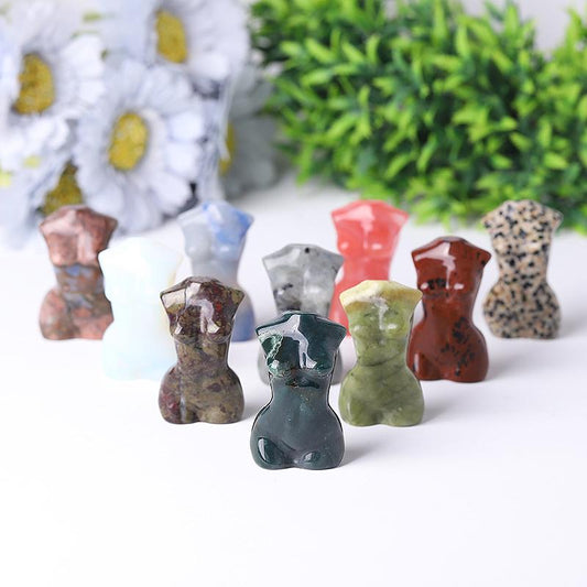 2“ Wholesale Crystal Tiny Model Crystal Torso Statue Carved Goddess Model