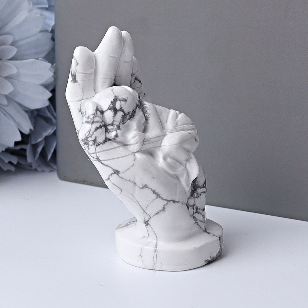 3" Howlite Hand with Sleeping Kid Crystal Carvings Crystal wholesale suppliers