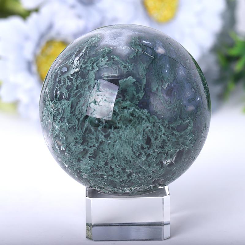 2.0"-4.5" Moss Agate Sphere Crystal wholesale suppliers